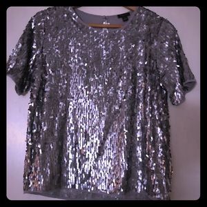 Silver sparkle top